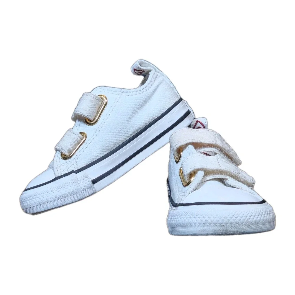 Converse Toddler Ivory Low Top Sneakers With Hearts Size 5c - Picture 5 of 10